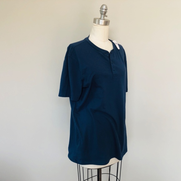 NEW Prussian Blue Medium Tall Short Sleeve Old Navy Top - Picture 5 of 7